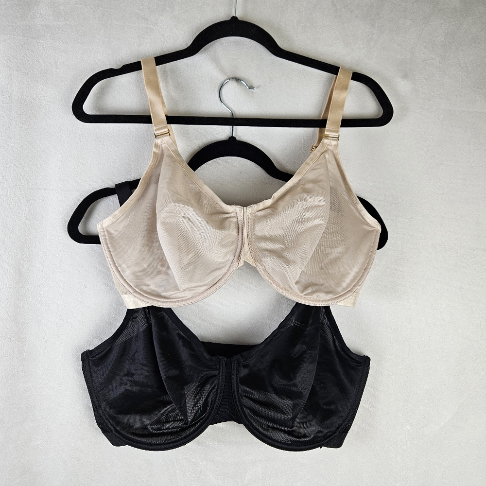 Soma Sheer Women's Bra Set - Black and Cream 38DDD